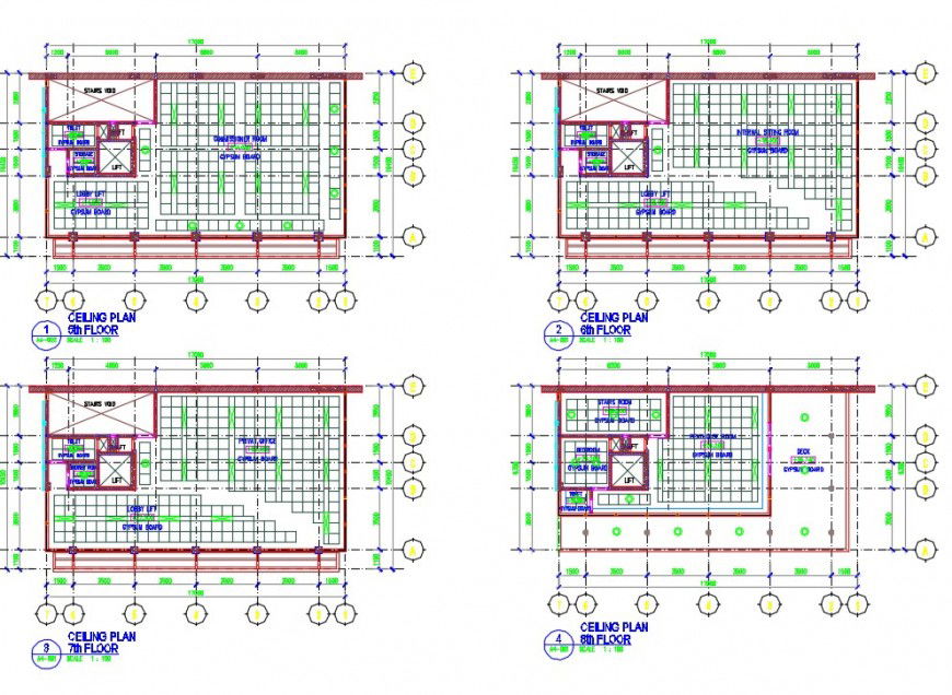Ceiling house plan dwg file