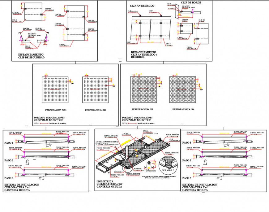 Ceiling isometric view plan autpocad file