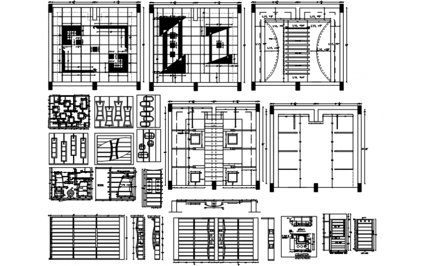Ceiling layout structure detail of a house dwg file