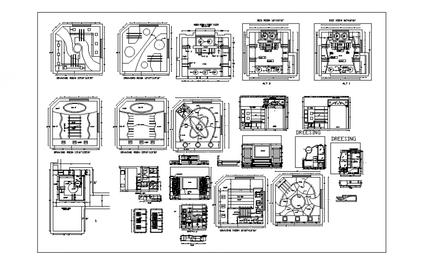 Ceiling of house detail dwg file
