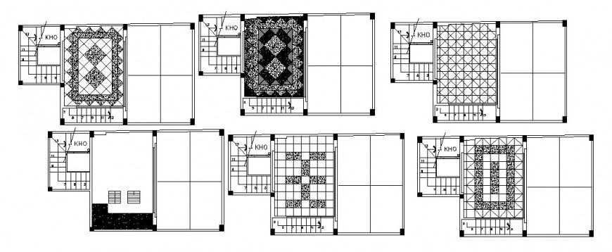Ceiling plan and design drawing details for one family house dwg file