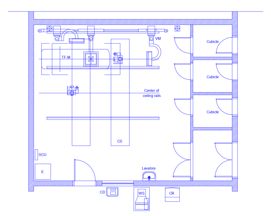Ceiling plan and structure details for office dwg file