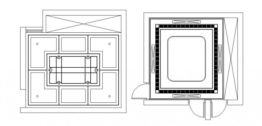 Ceiling plan design for kitchen cad drawing details dwg file