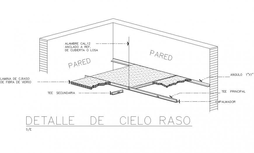 Ceiling section detail dwg file