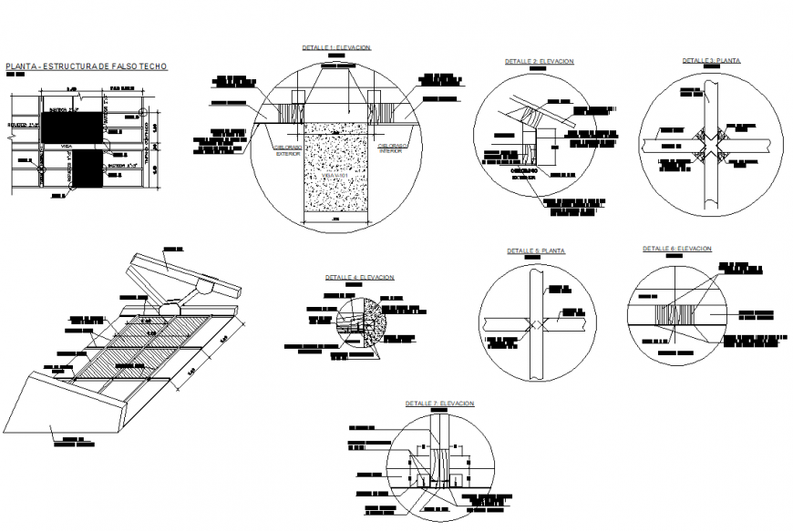 Ceiling section plan layout file
