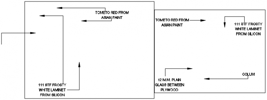 Ceiling structure and paint drawing details dwg file