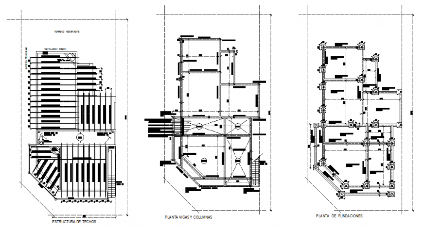 Ceilings Structural plan and foundation detail dwg