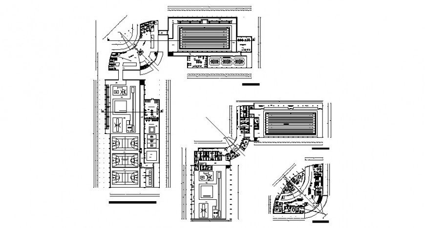 Center high rend hotel building plan and auto-cad details dwg file