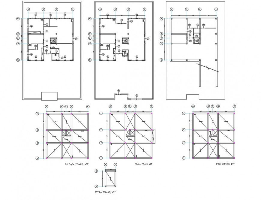 Center line house line plan autocad file