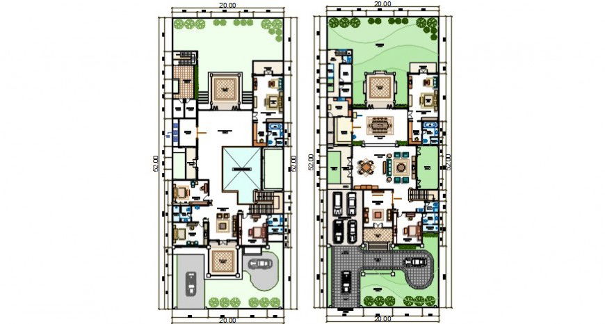 Center line plan of house 2d view CAD drawings dwg autocad file