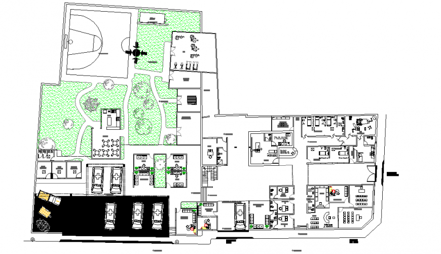 Central emergency Clinic Detail in DWG file