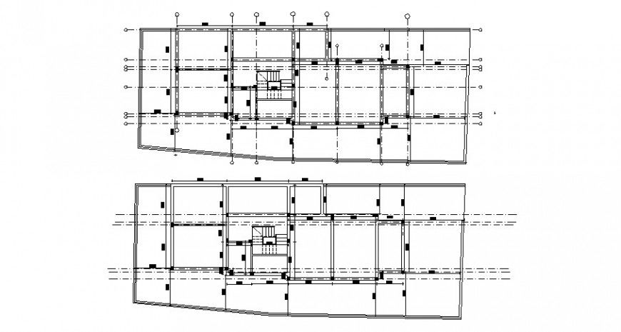 Central line and framing plan structure drawing details of office building dwg file