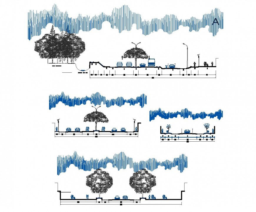 Centro gestivo Moquegua section plan autocad file