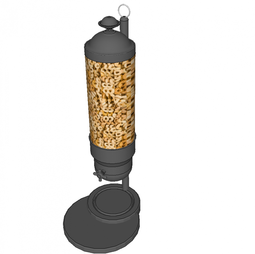 Cereal dispenser 3d drawing in skp file.