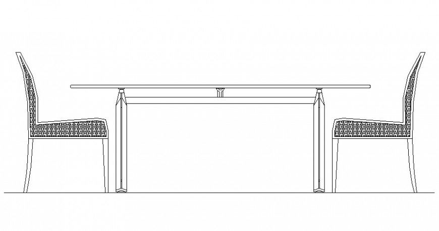 2D AutoCAD Drawing of Chair and Desk Table Layout View