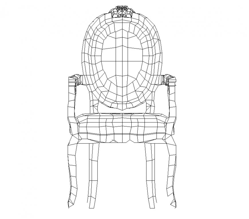 Chair CAD furniture detail elevation 2d view autocad file