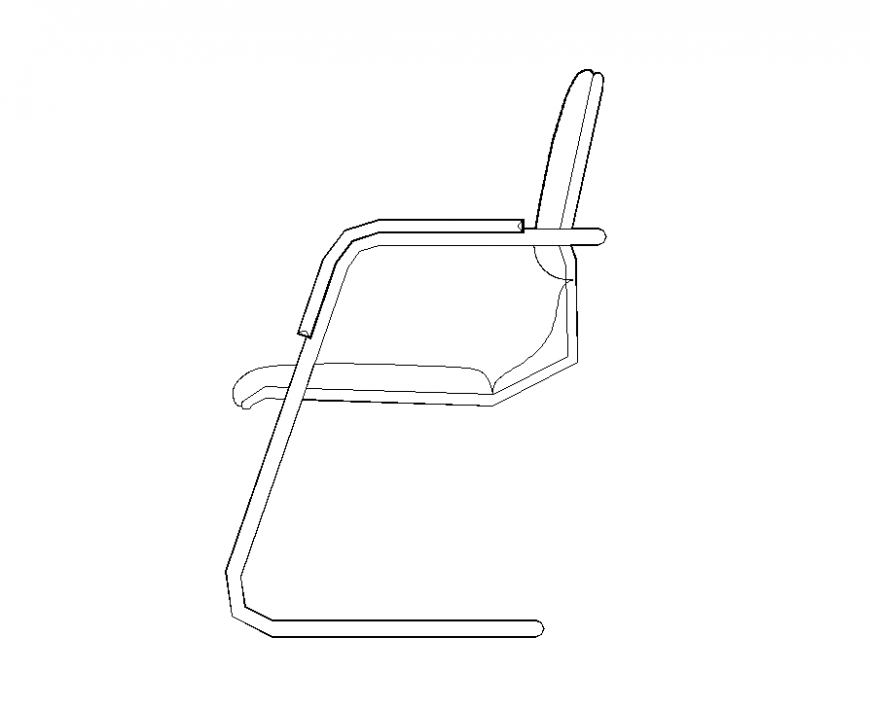 Chair CAD furniture detail elevation 2d view autocad file