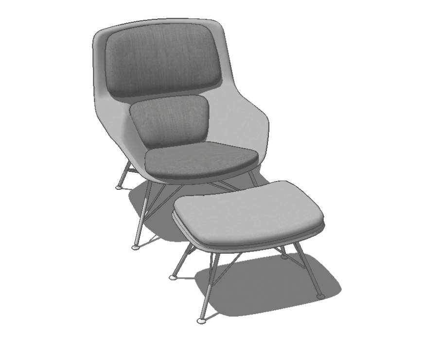 Chair detail elevation 3d model sketch-up file