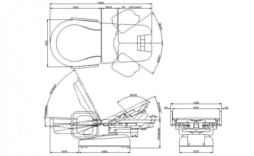 Chair detaivls elevation 2d drawing in autocad software