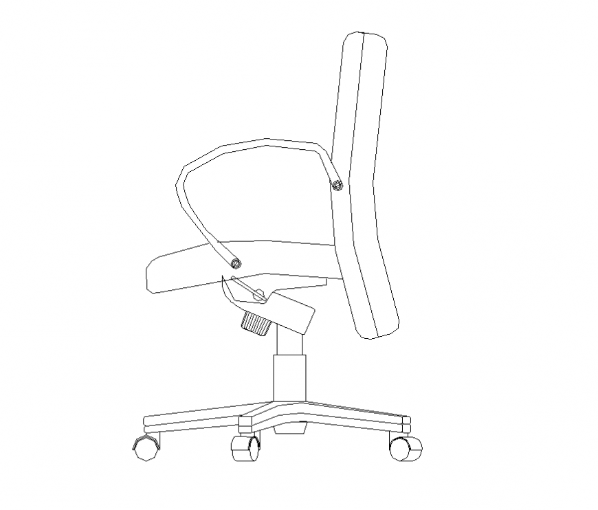 Chair for office use detail CAD blocks 2d view layout file