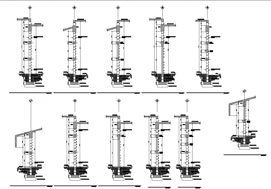 Chajja and Wall Section DWG CAD Drawings for Architectural Planning