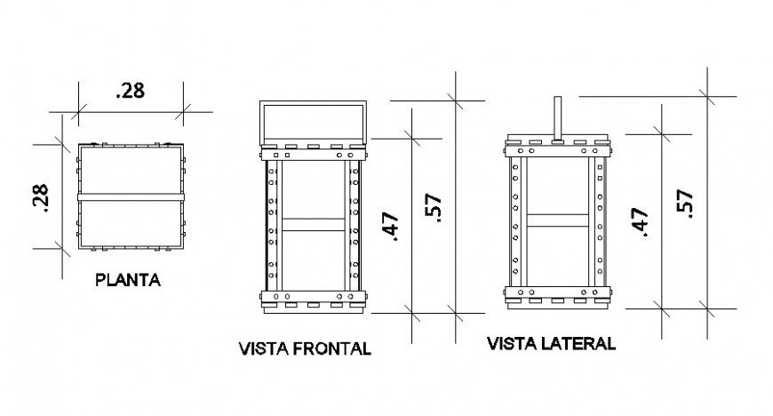 Chamber detail drawing plan and elevation in autocad