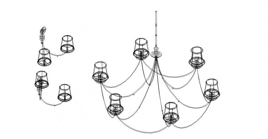 Chandelier 3d model design dwg file