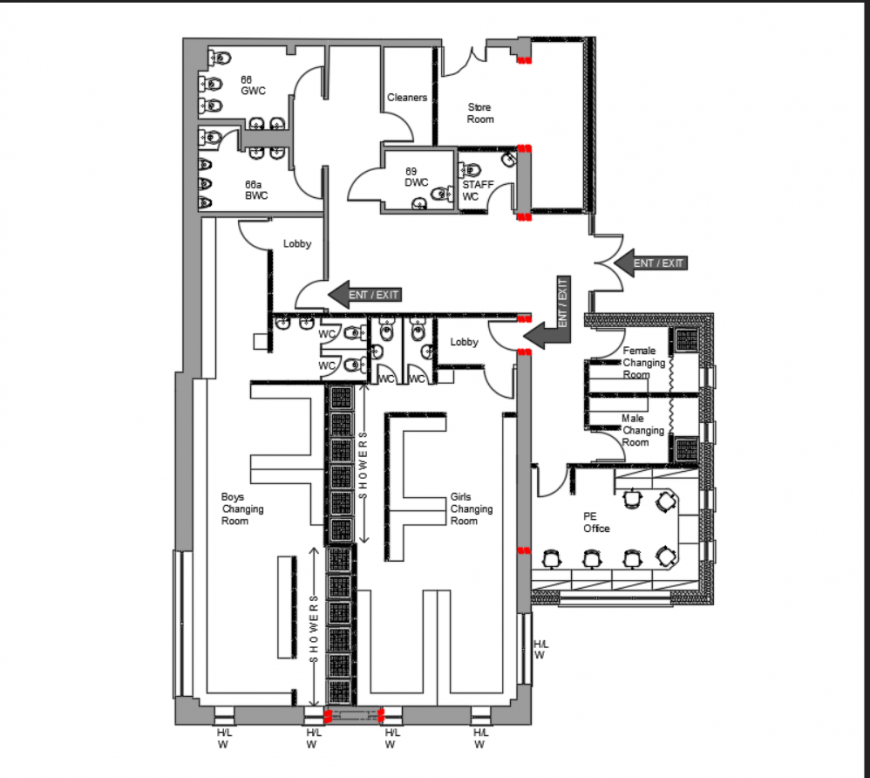 Changing Room Layout Plan CAD Drawing File for Store Interiors