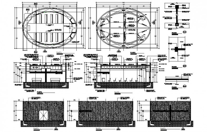 Chapel drawings details plan elevation and section in autocad