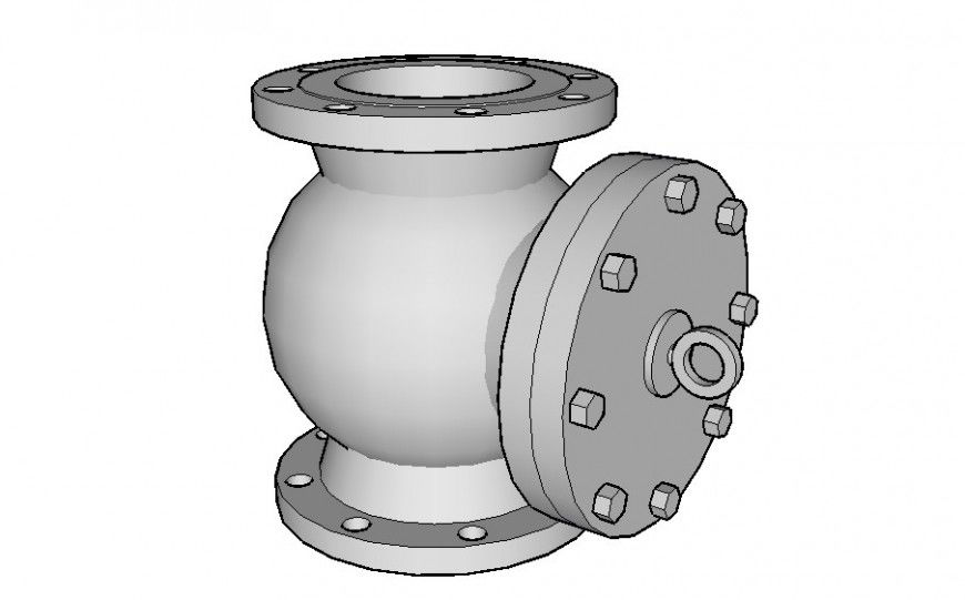 Check valve design 3d drawing in skp file.