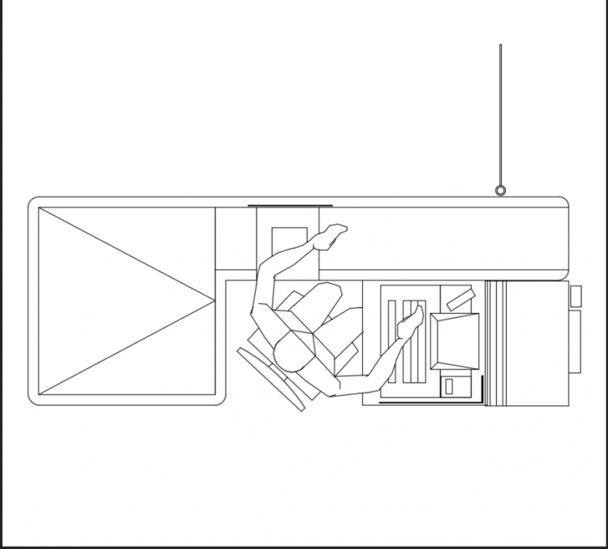 Checkout desk top view of hotel cad block design dwg file