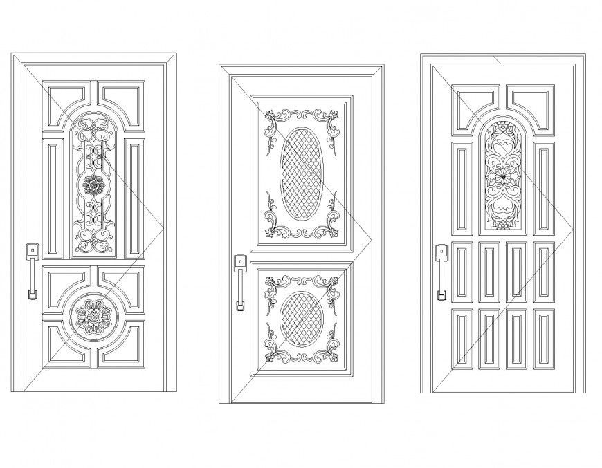 Checks door elevation design layout file