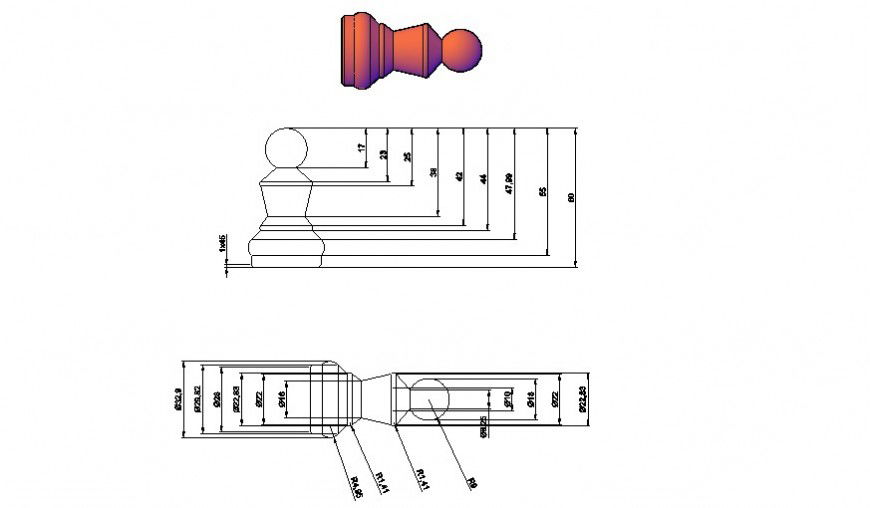 Chess game logo 2d dwg file