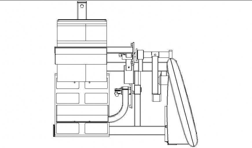 Chest press gym equipment plan detail dwg file
