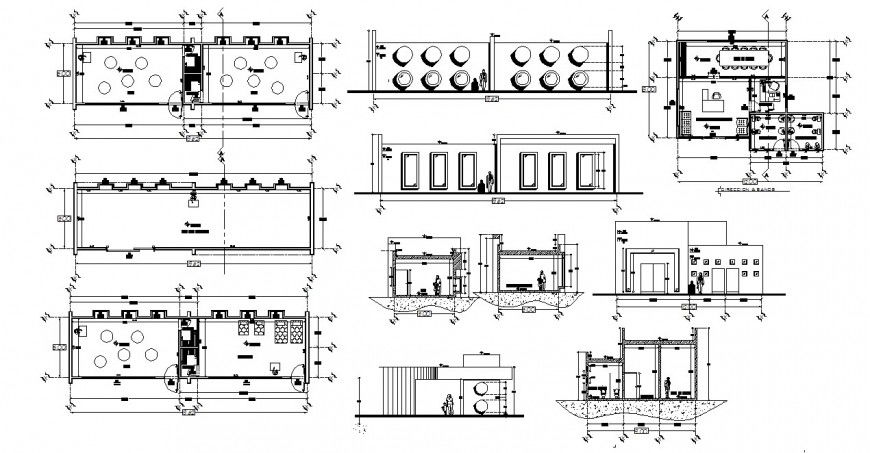 Children's garden elevation, section, plan and landscaping details dwg file