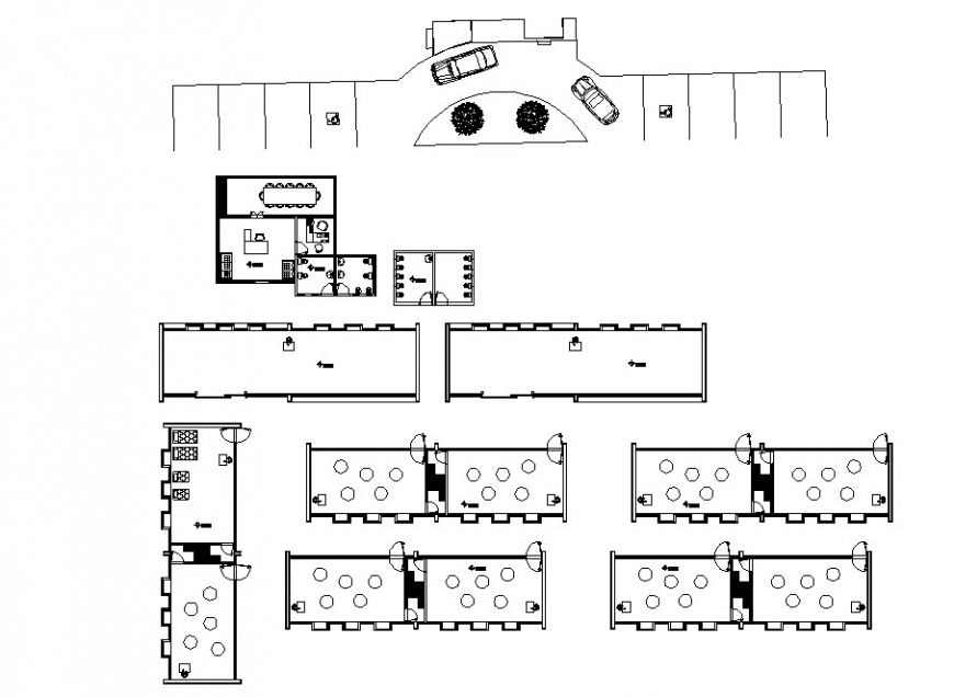 Children's garden layout plan and landscaping details dwg file