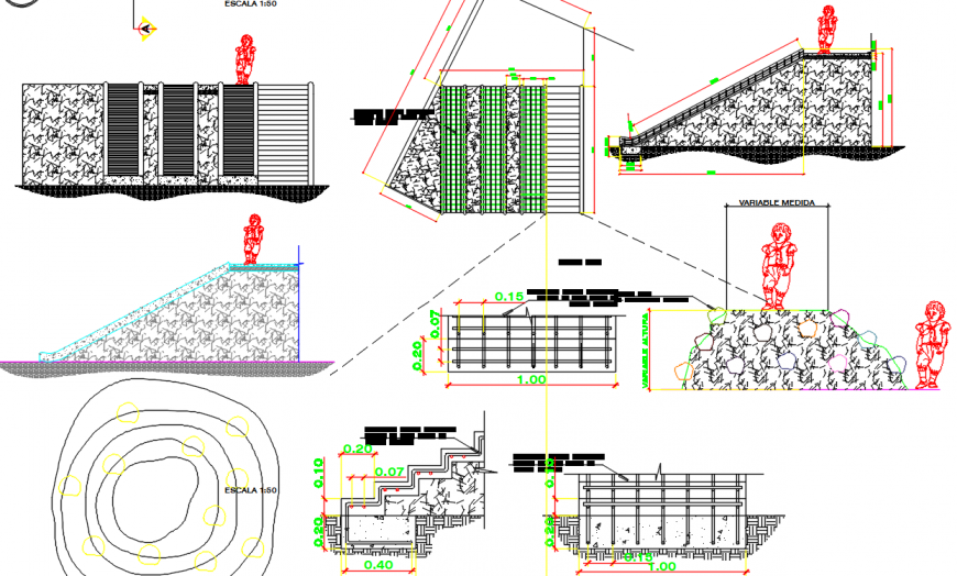Children's slope on garden drawing