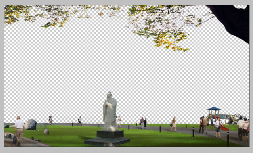 Children fun park detail elevation 3d model PSD file