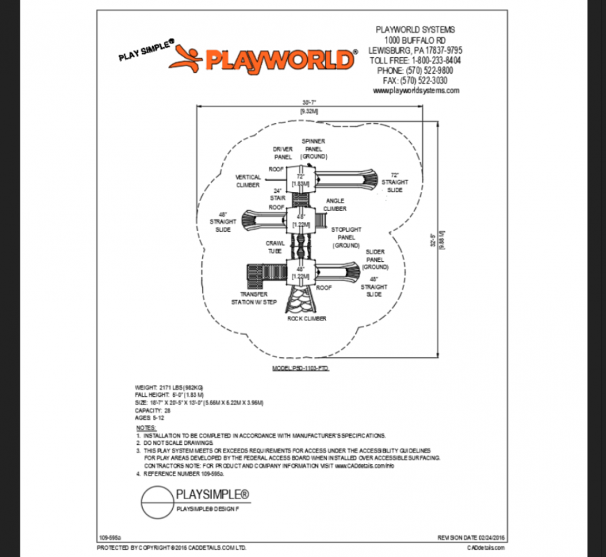 Children park for age group 5 to 12 years structure design details dwg file