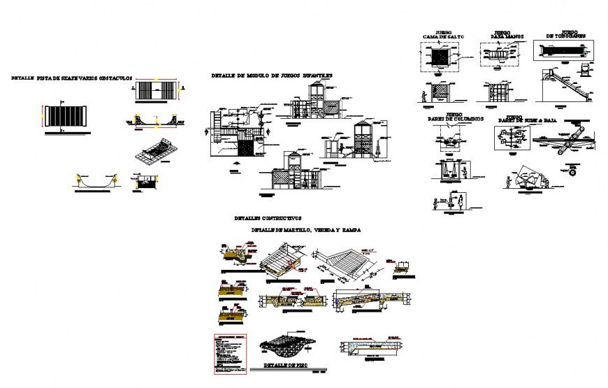 Children's Play Module Layout & Elevation AutoCAD File