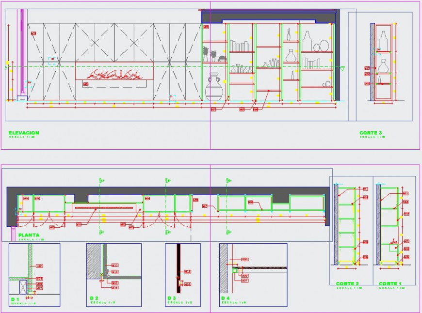 chimney furniture detail drawing in dwg file.