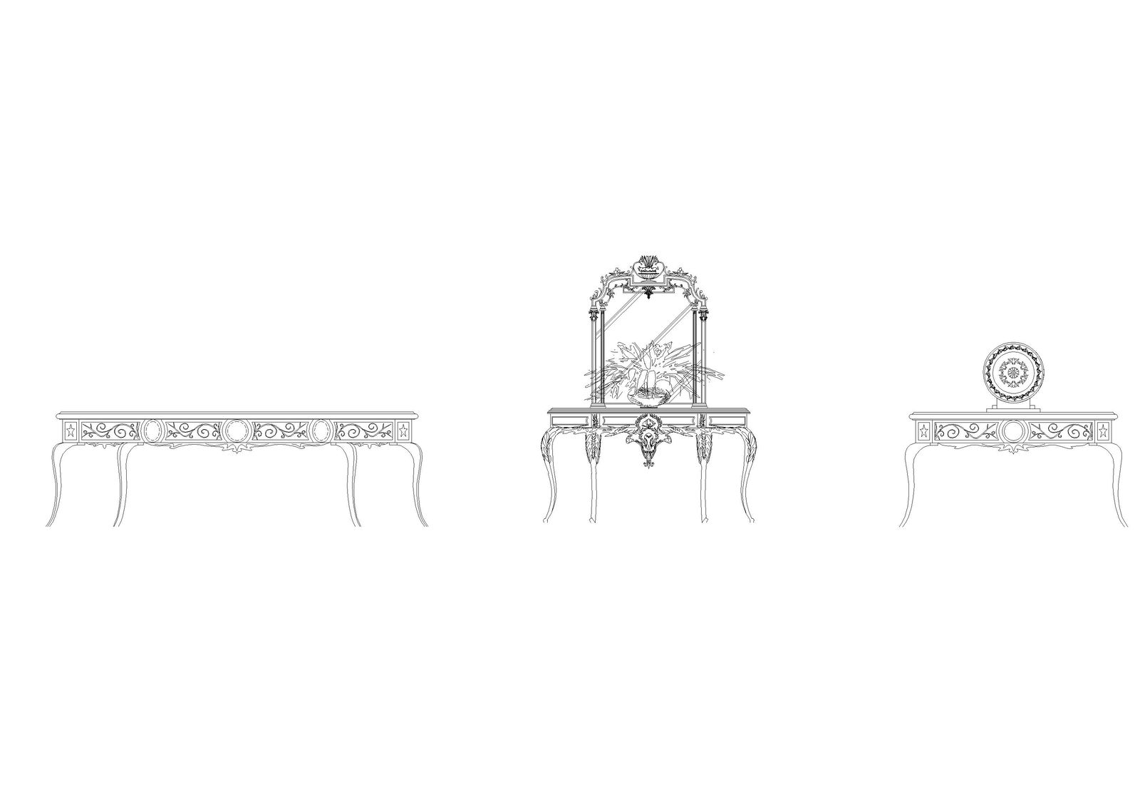2D CAD Drawing of China Table Design in AutoCAD DWG File