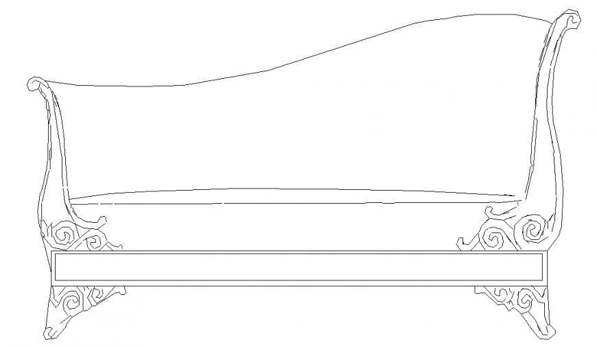 Chinese Lounge Sitting Sofa CAD Blocks Elevation DWG File