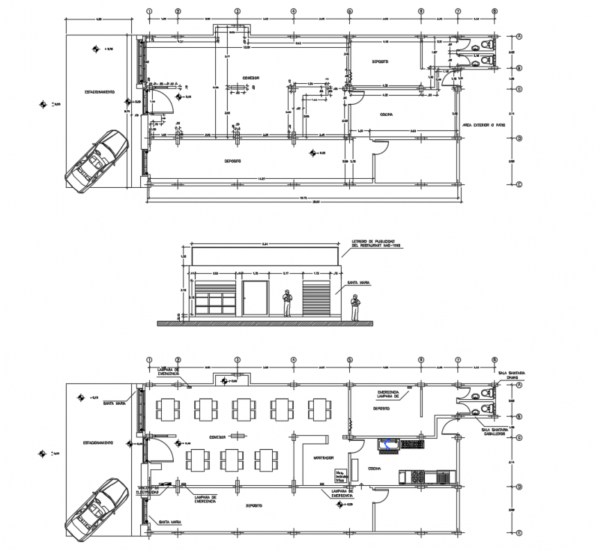 Chinese restaurant main section and floor plan cad drawing details dwg file
