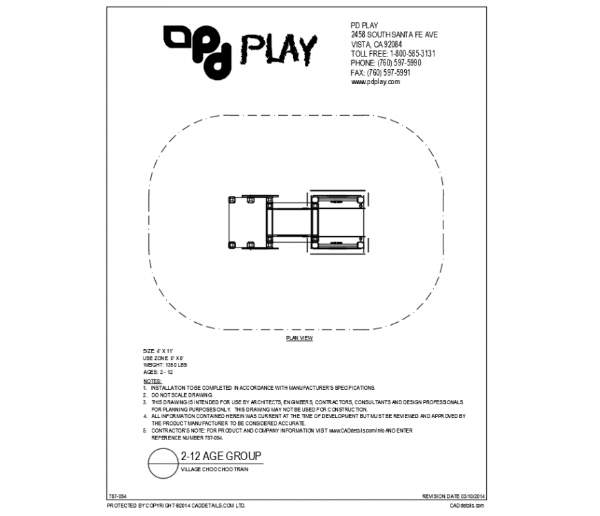 Choo-choo train play equipment details of village garden dwg file