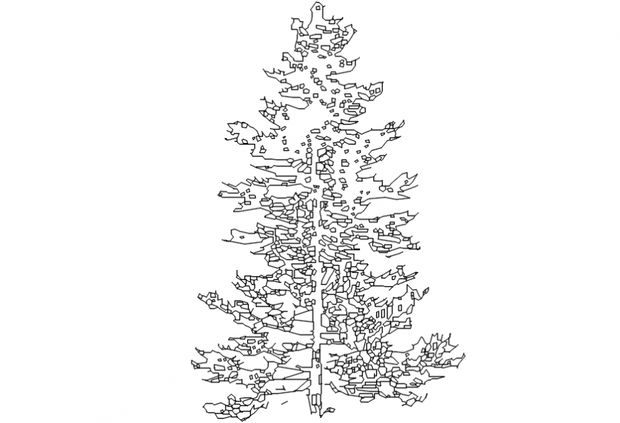 Christmas tree 2d model detailing