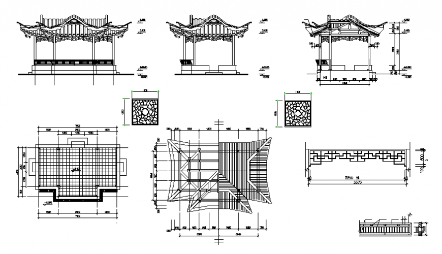 Church gate elevation, section, plan and auto-cad details dwg file