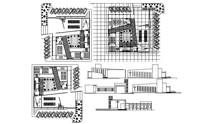 Church holy place drawings details plan and elevation autocad file