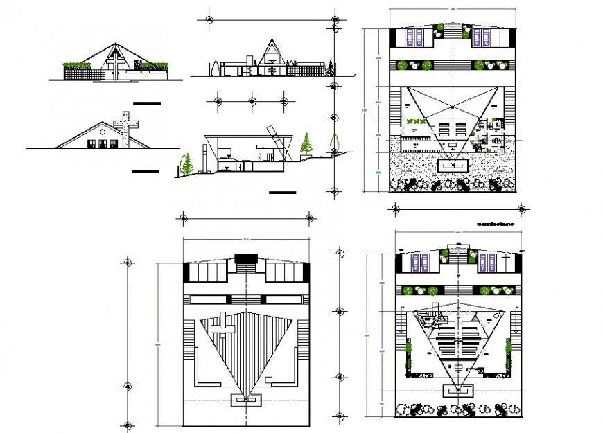 Church house detail plan and elevation