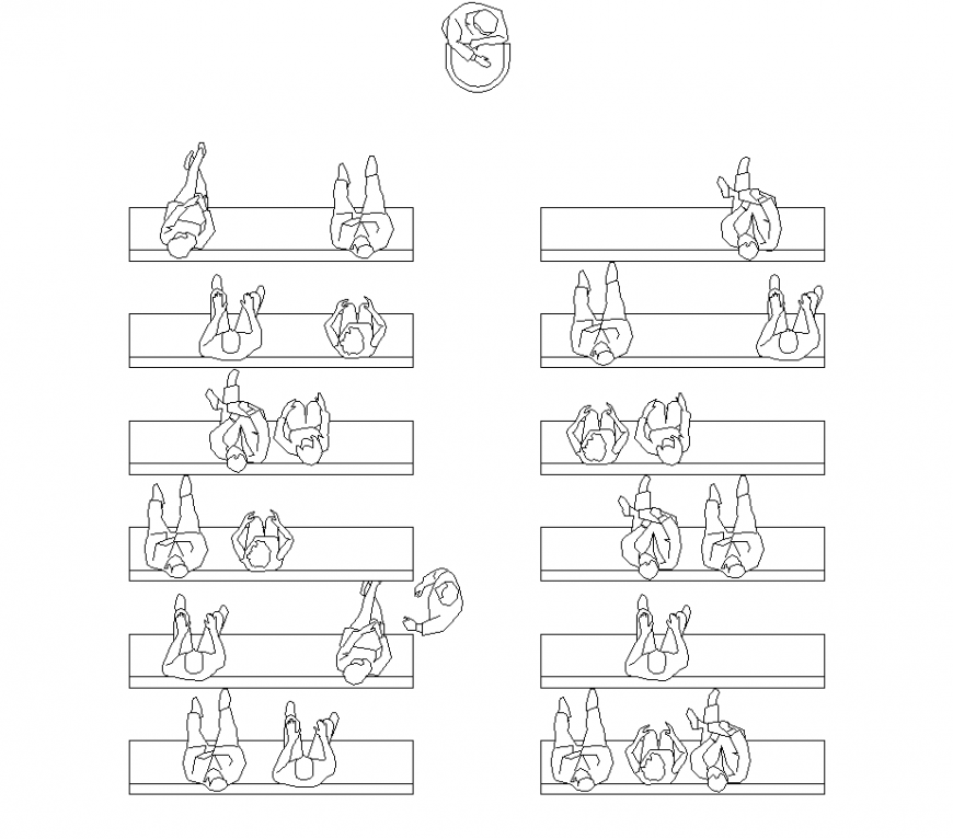 Church interior view detail elevation 2d view layout autocad file